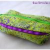 Trousse à tout carrée verte et violette