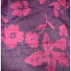 Tour de cou fourrure violet et rose à fleurs