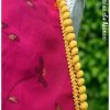 Foulard à pompons rose et jaune